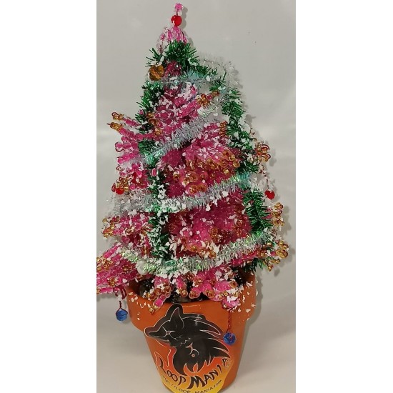  Christmas tree made of sand beads and modeling wire, height 16-18 cm.