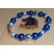 Bracelet about 20-22 cm made of light blue glass beads