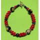  Gemstones. Bracelet about 21 cm, red and blue coral. 