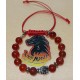 Agate bracelet with metal beads Buddha, dragon. Made of silicone wire, 6 mm beads joined with silver metal beads buddha, dragon and Tibetan silver spacer. Waxed cord locks. Size about 18-24 cm.