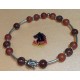 Bracelet. Brecciated jasper bracelet and wood lace stone with metal beads buddha, lion. Made of elastic cord, 8 mm jasper beads with silver Buddha silver metal beads, Tibetan silver lion and silver-plated spacers. Size about 20-24 cm.
