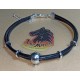 Leather bracelet with metal beads. Made of 3mm natural leather 1 Tibetan silver bead and 4 silver plated links. Universal size with silver lobster clasps and 5 cm silver plated extension.