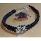 Leather braided bracelet with metal beads. Woven from natural leather 3 threads of 2 mm with Tibetan silver owl bead. Size 24.8 and 23 cm plus silver plated extension 5 cm with silver plated lobster locks.