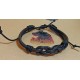 Natural leather cord bracelet. Made of 3 mm and 2 mm cord with sliding leather clasps.
