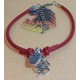 Natural leather cord bracelet. Made of 3 mm leather cord with different charms and silver lobster clasps with 5 cm extension.