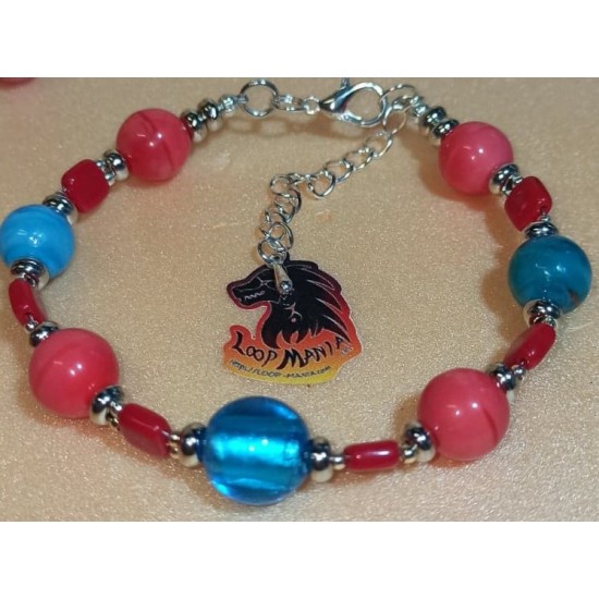1 string Czech glass bracelet. Made of Czech glass beads on silicone wire with silver accessories. Lobster locks. Model 1 = 17.1cm, model 2 = 18.4 cm, model 3 = 18.4 cm, model 4 = 16.5 cm, model 5 = 19.7 cm, model 6 = 19.1cm, model 7 17.1 cm + 5 cm extens