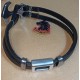 Natural leather cord bracelet. Made of 4 mm leather cord, stainless steel spacer, silver metal beads and stainless steel band closures. Model size 1 = 20.3 cm, model 2 = 21 cm.