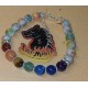 7 chakra bracelet with silver plated accessories. Elastic bracelet or silicone wire with silver-plated lobster clasp, made of different semiprecious beads 8 or 6 mm and 7 chakras: carnelian, orange jade, tiger's eyes, green aventurine, blue imperial jaspe