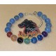 7 chakra bracelet with silver plated accessories. Elastic bracelet or silicone wire with silver-plated lobster clasp, made of different semiprecious beads 8 or 6 mm and 7 chakras: carnelian, orange jade, tiger's eyes, green aventurine, blue imperial jaspe