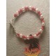 Two-string bracelet made of glass and acrylic pearls, on silicone wire, 
