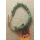 Two-string bracelet made of amazonite chips and glass beads,