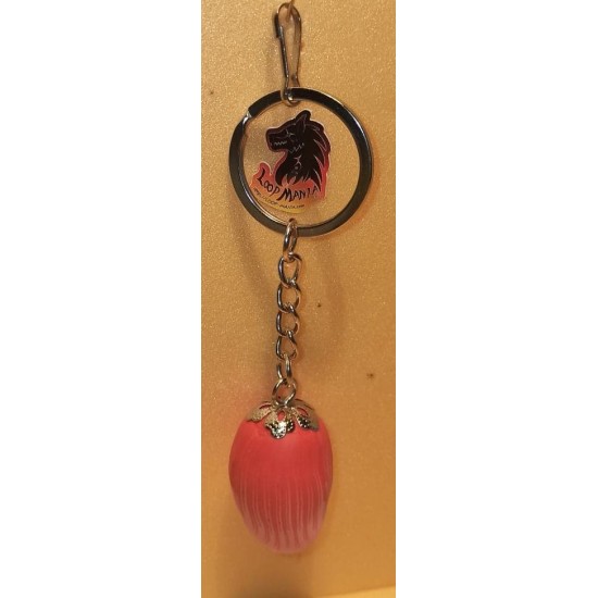  Keychain with pink flower.