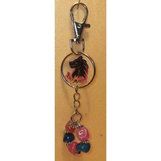  Keychain with a circle of 5 stones.