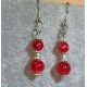 Crackle glass bead earrings with silver-plated spacers and cakes. CER058-1 = 4.5 cm with cakes with everything