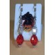Glass bead earrings. Made with needles, cakes and silver plated accessories. Earrings 4 cm.
