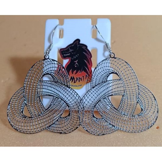 Filigree stainless steel earrings, multicolored plated. Made of silver-plated cakes. 5 cm earrings with silver plated cakes.