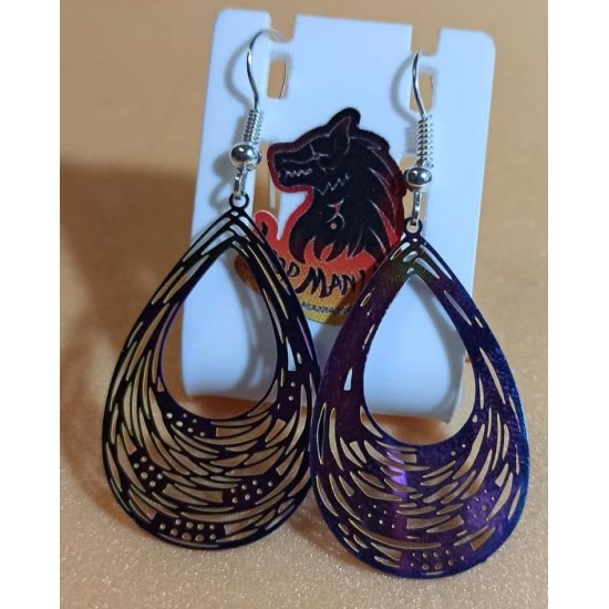  Filigree stainless steel earrings, multicolored plated. Made of silver-plated cakes. 5 cm earrings with silver plated cakes.