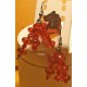 Earrings made of glass and acrylic beads with stainless steel earrings.