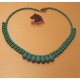 Necklace about 49 cm. Synthetic turquoise beads, tear briquettes, tear turquoise beads and silver balls. The necklace is handmade on silicone wire with Tibetan silver toggle clasps.