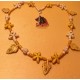 Necklace made of howlite spheres, stars and leaves. approx. 53-55-57-60- + 5 cm extension. Beads, silver-plated silver-plated spacers. Handmade on silicone wire, silver-plated lobster clasp. Yellow-cream 60 cm, orange 55 cm, purple 53 red 57 cm + 5 cm ex