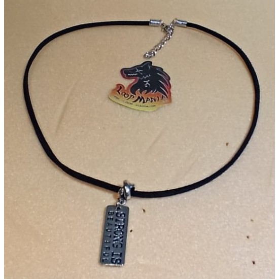  Imitation leather cord necklace with various pendants, Tibetan silver cord end, lobster and 5 cm stainless steel extension. Length about 58-65 cm.