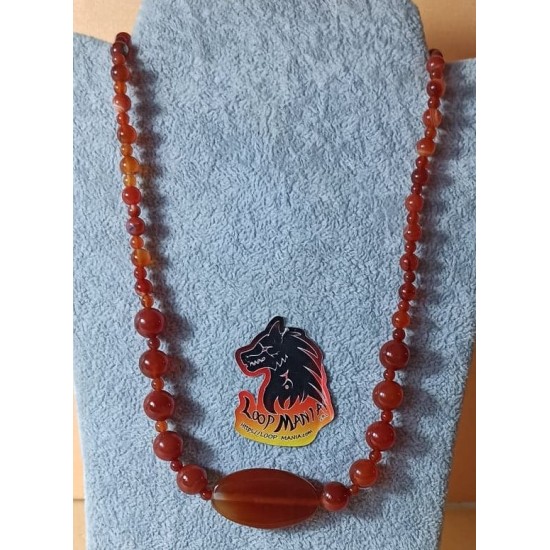 Agate bead necklace in different sizes and colors with flat round red agate stone 10 mm. Made of silicone wire with lobster lock and 5 cm silver-plated extension. Length COL100-1 = 55.9 cm, COL100 - 2 = 55.9 cm.