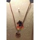 Imitation leather cord necklace with tree of life pendant made of various semi-precious stones, cord end and 5 cm stainless steel extension. 