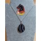  55 cm necklace with striped gray agate pendant 40 / 45mm long, 28 / 30mm wide. (1pc) cm and silver plated accessories. Handmade on silicone wire, silver-plated lobster clasp.