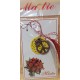 March ornaments Wooden bow different colors and metal alloy charm.