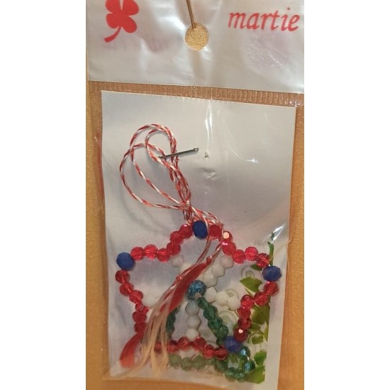  March ornaments made of sand beads and glass crystals. Handmade on silicone wire.