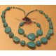Set: necklace - bracelet. Necklace about 65 cm + 5 cm extension, 18cm bracelet + 5 cm extension, made of turquoise howlite and silver plated accessories. 