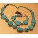 Set: necklace - bracelet. Necklace about 65 cm + 5 cm extension, 18cm bracelet + 5 cm extension, made of turquoise howlite and silver plated accessories. 