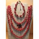 Set: glass pearl necklace-bracelet. Necklace and bracelet made of glass pearls and stainless steel metal beads,